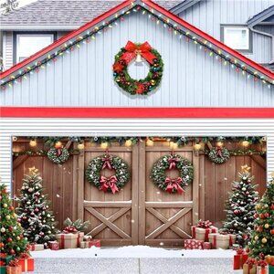 Christmas Garage Door Covers 7x16ft Garage Door Christmas Cover